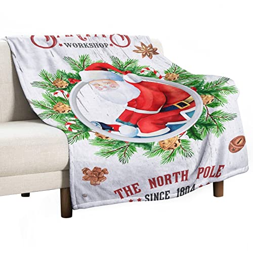 Plaid réversible duveteuse couronne de Père Noël cadeau idéal