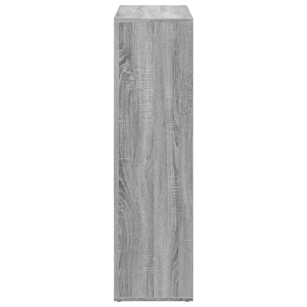 Regał na książki Sonoma, szary, 102 x 29 x 103,5 cm, materiał drewnopochodny, 7 przegródek, uniwersalny organizer Cube Storage do salonu, biura
