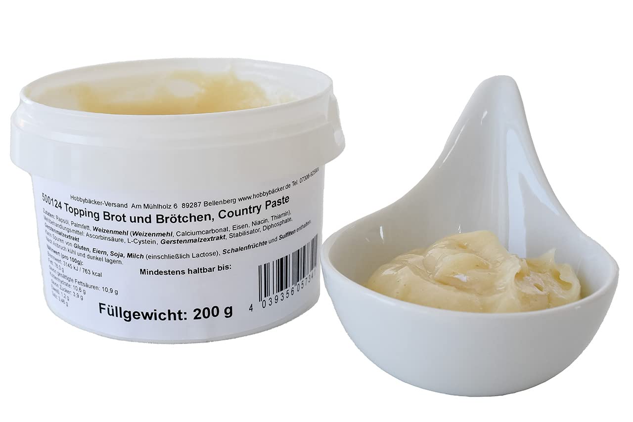 Hobbybäcker Topping für Brot und Brötchen – Country-Paste, (200 g), zum Verfeinern von Backkreationen, für eine rustikale & leckere Kruste