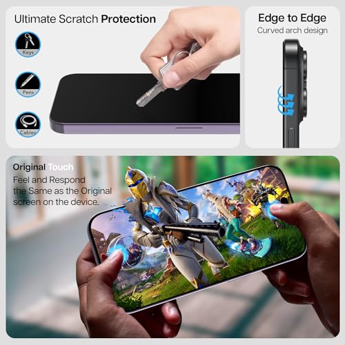 Image of KAPAVER GT EasyDo Clear Tempered Glass Screen Protector for iPhone 14 Pro with Applicator (2 Pack)