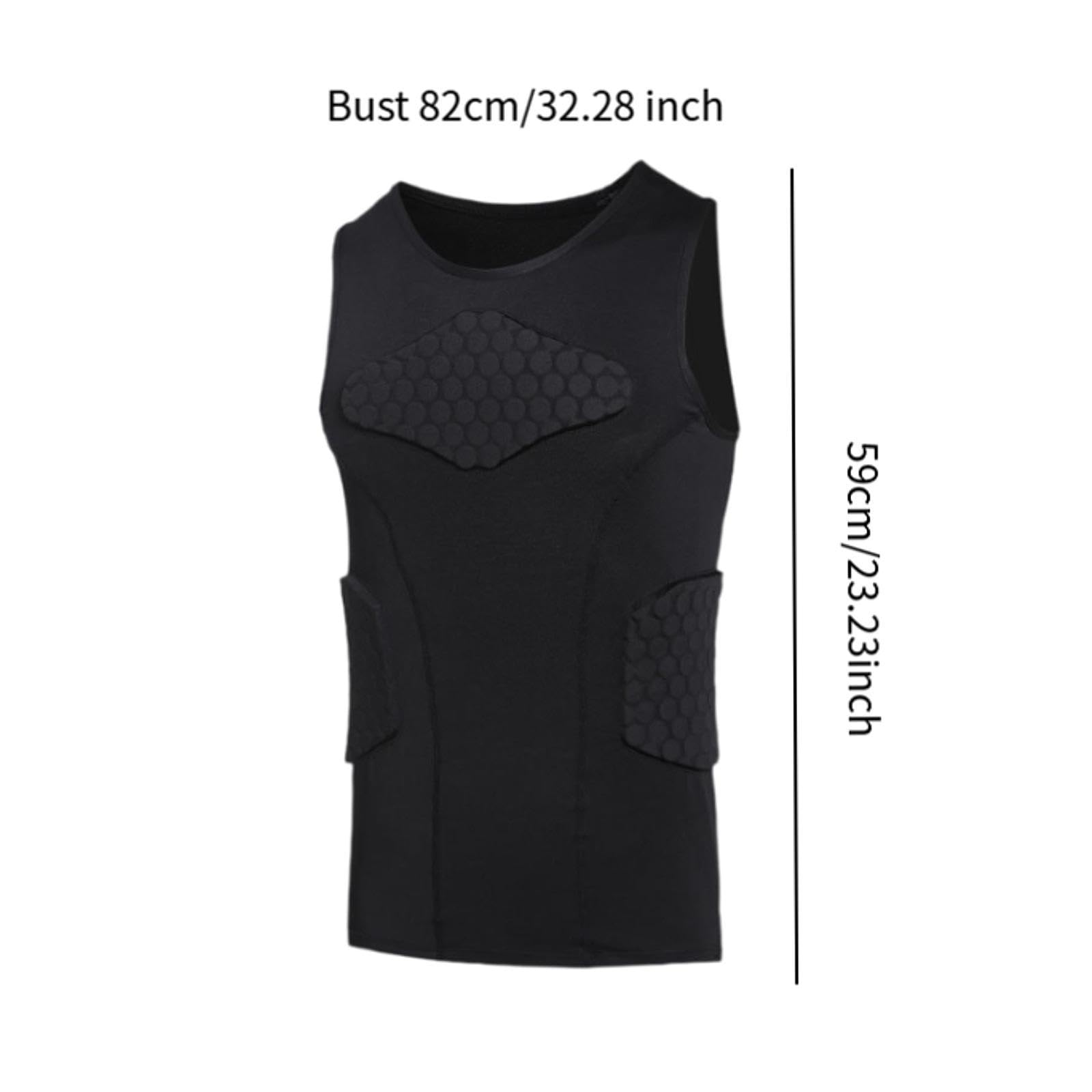 Oshhni Gilet Imbottito da Uomo, Gilet di Compressione, Protezione per Costole toraciche, Gilet da Football