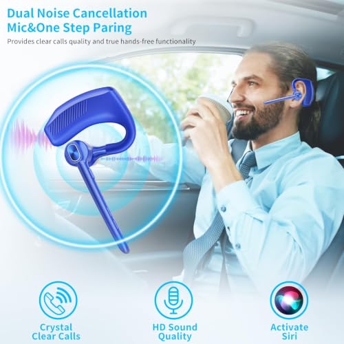 Image of Bluetooth Headset Wireless Earpiece Single Ear Headset with Microphone