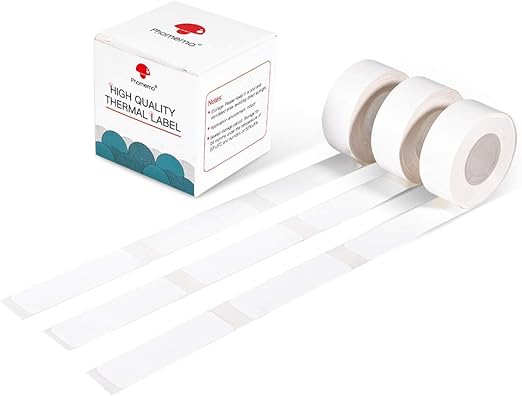 Phomemo Adhesive Labels for D30 Portable Thermal Label Maker, 1/2" X2 1/4" (14mm X 60mm) 110 Labels/Roll, D30 Thermal Printing Label Paper, 3 Roll,White