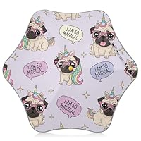 Cute Pug Dogs Rainbow Unicorn Girls Umbrella for Kids Large Uv Protection Sun Umbrellas Upf 50 Girl Rainbow Boy Umbrellas for Rain Classic