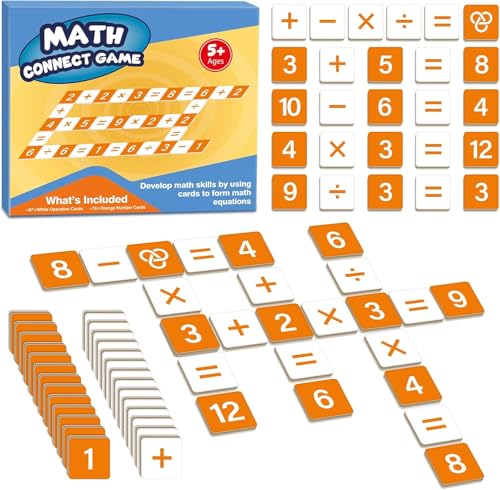 HugHush Math Games,Math Manipulatives,Addition Subtraction Multiplication Division Learning Games,Number Flash Cards,Card Board Games,Math Toys,Travel Games,Classroom Must Haves Learning Activities