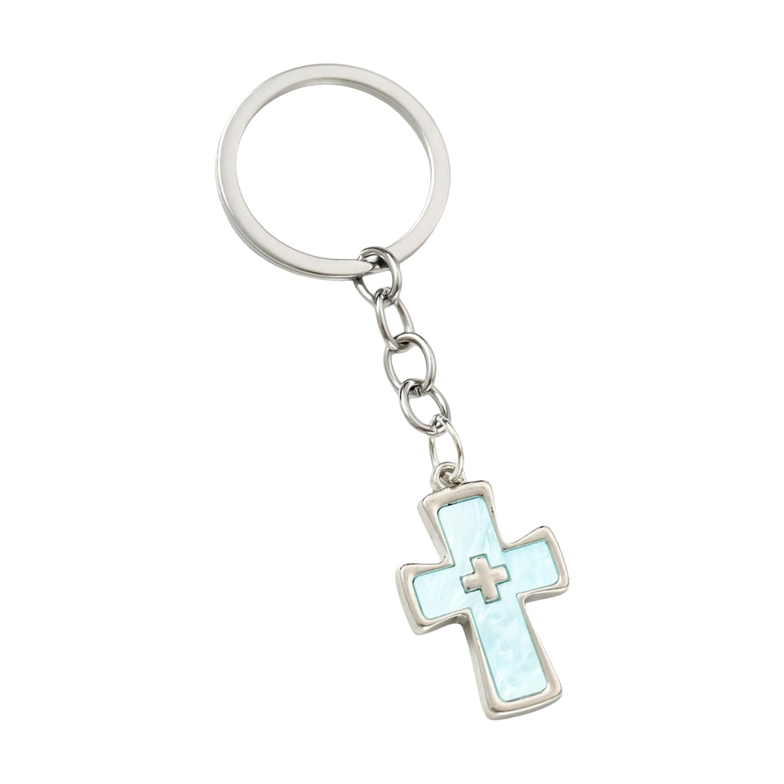 FOLODA Modern Alloy Double Crucifix Keychain Lightweight Decorative Accessory for Keys and Backpacks Bag Decoration Alloy Keychain for Bags