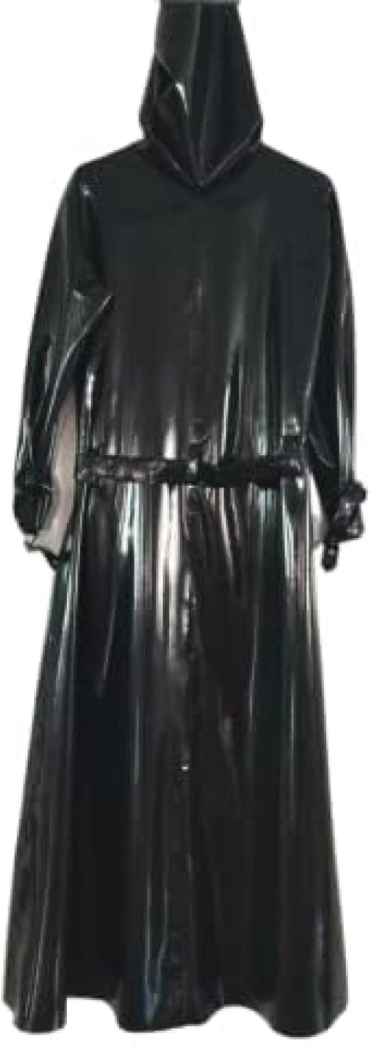 Latex Rubber Unisex Handsome Pure Black Cool Windbreaker Jacket,Other Colors,Customize Free