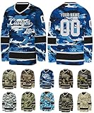 Xiuyours Hockey Trikot Personalisiert Trikot mit Namen Logo Nummer Eishockey Jersey Sporthemden Personalisierte Schnelltrocknend Atmungsaktiv für Herren Dammen Teenager, S-3XL, S6