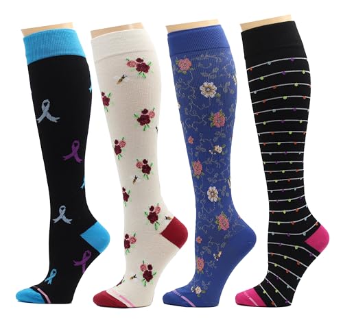 Image of 4 Pairs Pack Women's Dr. Motion Graduated Compression Knee High Socks