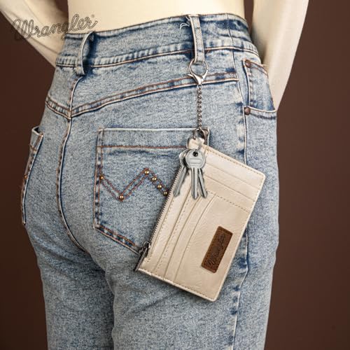 Image of Montana West X Wrangler Small Credit Card Holder for Women Slim Card Holder Wallet Womens Ladies Female Wristlet Keychain Wallet