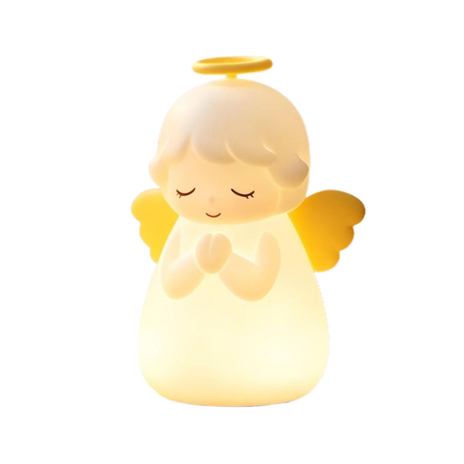Luz nocturna para niños, luz de lectura en forma de ángel con temporizador