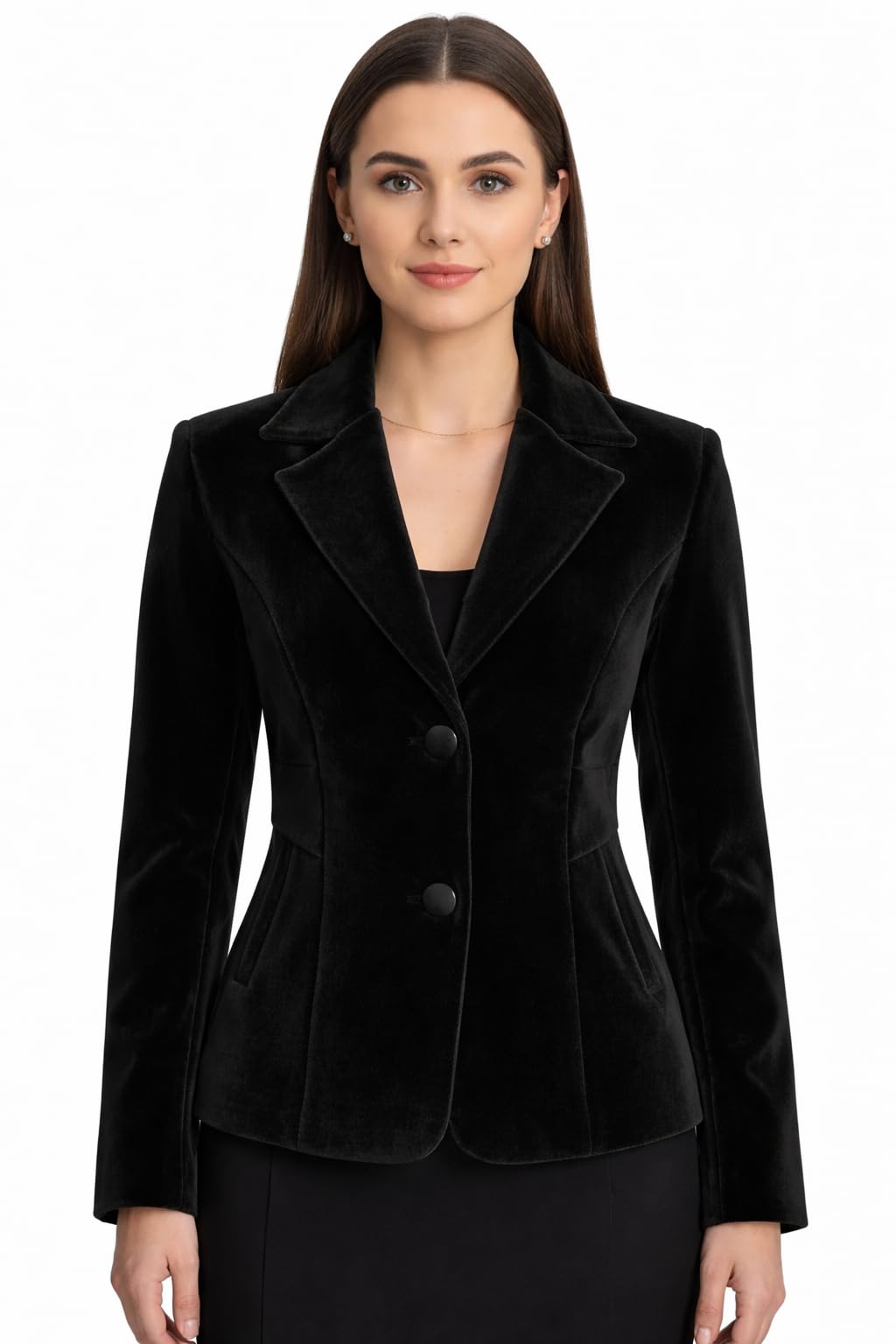 luvy duvy Women's Velvet Blazer, Slim Fit Formal Jacket, Solid Sage Green, Single Button, Office, Party & Casual Wear, Short Length-picture-32