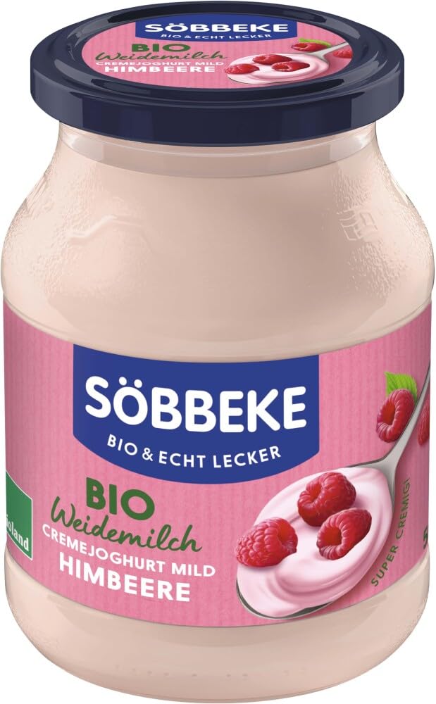 Bio Weidemilch Joghurt mild Himbeere 7,5% Fett 6 x 500 g