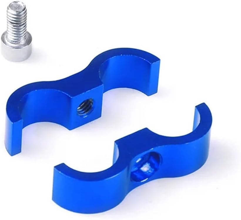 10PCS Hose Clamps Hose Separator Clamp AN4 AN6 AN8 AN10 AN12 Braided Rubber Hose Line Clamp Aluminum Line Separator Separator Divider Clamps Kit Blue(AN12 Blue)