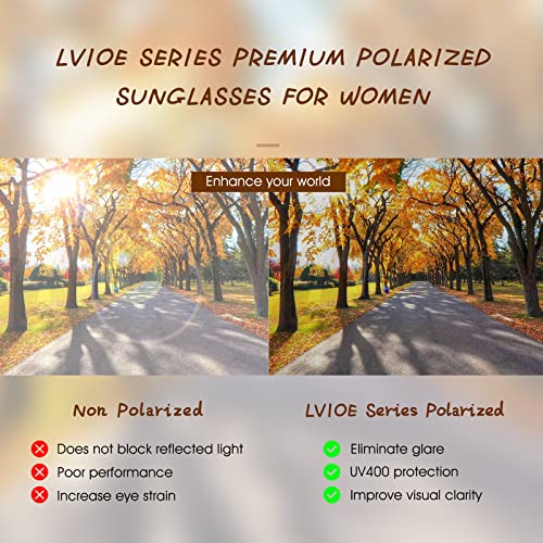 Lvioe Polarized Rhinestone Inspired Designer Sunglasses For Women Trendy Rectangle Uv400 Shade Ls907 #TOP5