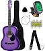 Crescent MG38-PUL 38" Acoustic Guitar Starter Package, Purple (Includes CrescentTM Digital E-Tuner)