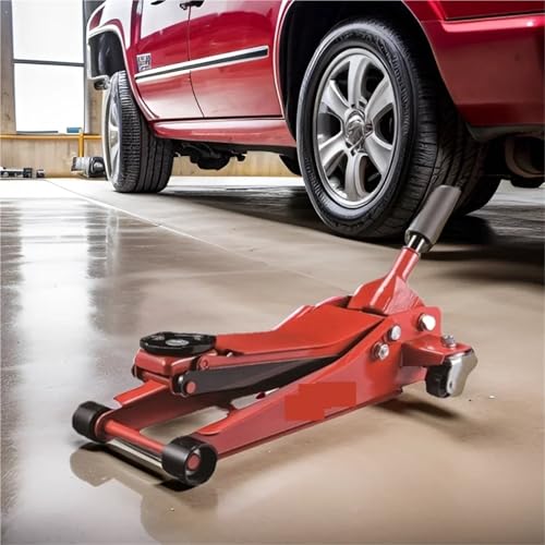Cric idraulico da pavimento da 3 tonnellate – Sollevatore per veicoli pesanti per riparazione auto, telaio in acciaio resistente e design compatto per casa, garage e uso professionale