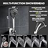 Veken Wide High Pressure Rain Shower Head with Handheld, Handheld Shower Heads with Multi Spray Modes, Rainfall Combo with 15" Metal Extension Arm,Detachable Dual Shower, Bathroom Decor,Chrome Silver