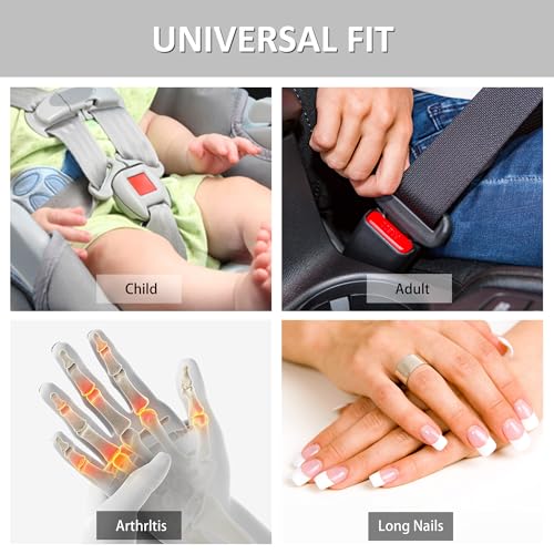Image of Buckle Release Tool - Compatible with Baby Car Seat, Stroller, Vehicle Buckle & Other Push Button Device - Easy Buckle Release Aid for Arthritis, Long Nails & Elderly (Black) | Easy release aid for vehicle buckles, arthritis, long nails and elderly users.