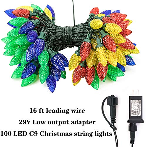 Awq HU-XI-134 100Led 81 Ft C9 Christmas String Lights Plug In Fairy Twinkle String Lights 8 Modes Timer Function Waterproof Extendable thumb #4