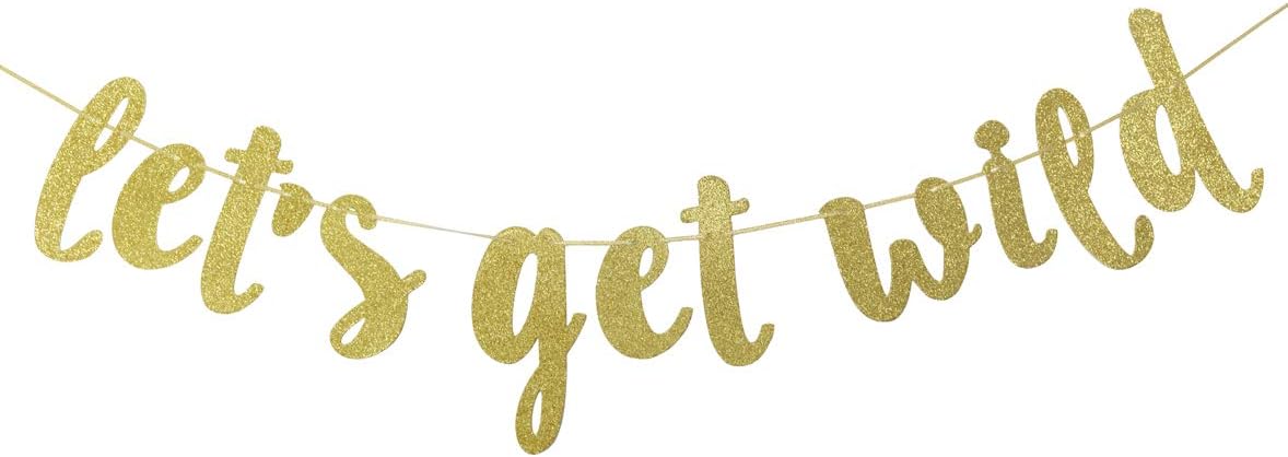 Qttier Jungle Theme Birthday Banner, Gold, 117" x 2" with 3"-6" Tall Letters, Perfect for 1st Birthday Parties