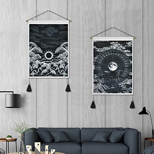 Pack of 2 Tapestry Moon and Star Tapestry Ocean Wave Tapestry Black and White Tapestries Mountain Tapestry Sunset Great Wave Tapestry Wall Hanging for Room(35X50cm) steampunk buy now online Pack of 2 Tapestry Moon and Star Tapestry Ocean Wave Tapestry Black and White Tapestries Mountain Tapestry Sunset Great Wave Tapestry Wall Hanging for Room(35X50cm) steampunk buy now online