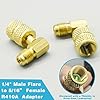 R410A Adapter Kit, Small Split Adapter 5/16 to 1/4 Coupler R410A Refrigerant Hose Adapter Connector Valve Core Remover, Small Split Vacuum Pump Kit 410A Refrigerant for R410A Split Air Conditioner #3
