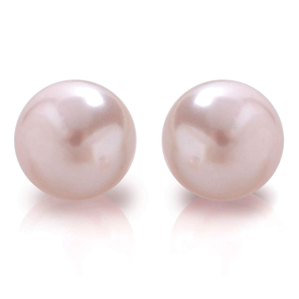 Humble Chic NYBig Simulated Pearl Earrings for Women - Oversized Classic Faux Round Large Ear Studs, Hypoallergenic and Safe for Sensitive Ears