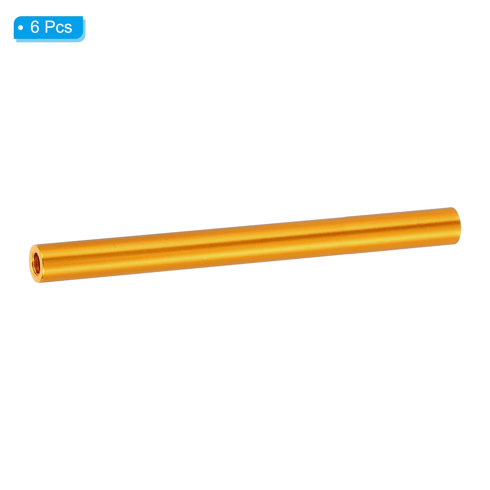 PATIKIL 6pcs M3 Metal Threaded Standoff Spacer Nuts, Round Aluminum Spacers Female Coupling Screws, 1/8" ID x 3/16" OD, Gold 3x5x55mm - Image 3