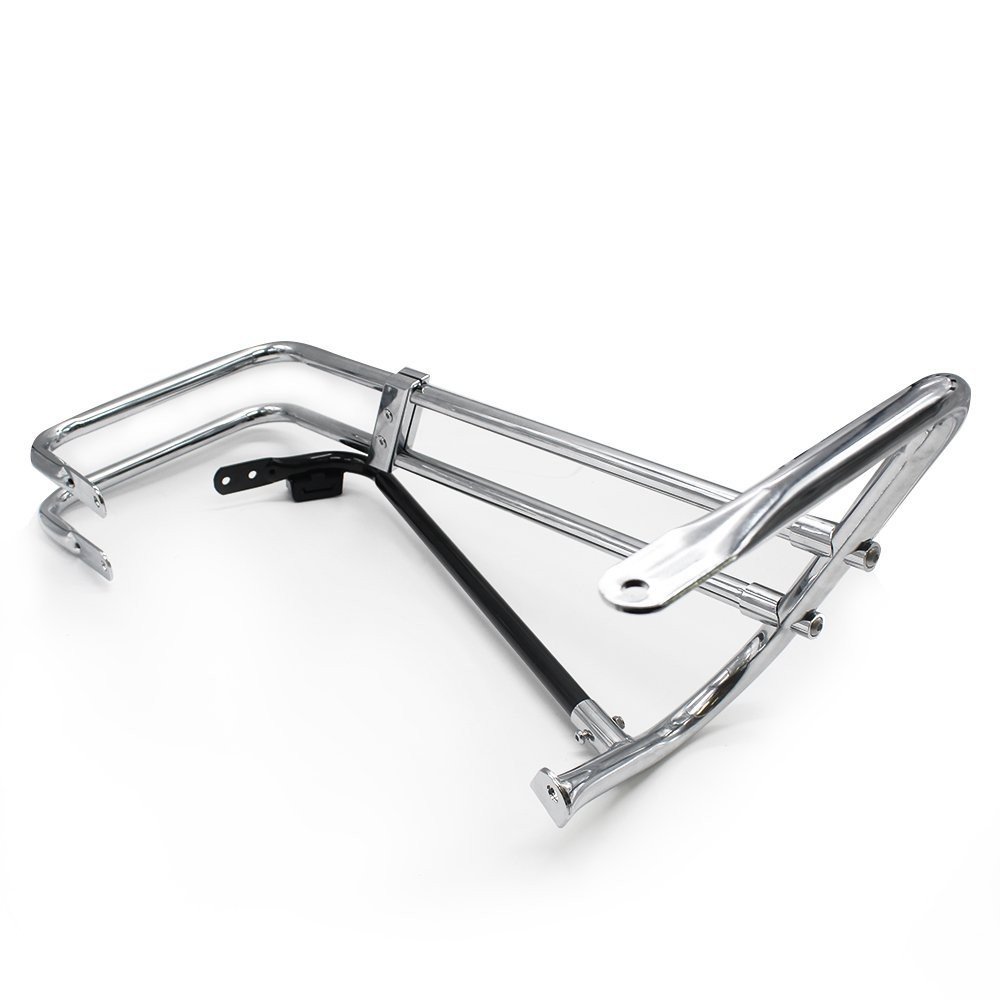 HTTMT SG05- Twin Rail Chrome Saddlebag Guard Kit Compatible with Harley Davidson 1997-2008 FLHR and FLHT/ 2006-2008 FLHTCUSE / 1998-2008 FLTR