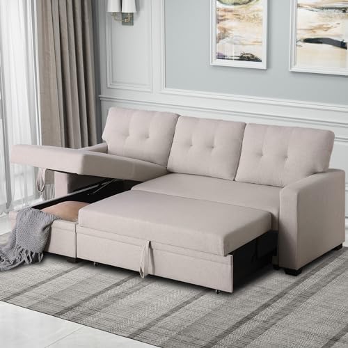 Rovibek 4in1 Convertible L Shaped Couch with Pull Out Bed