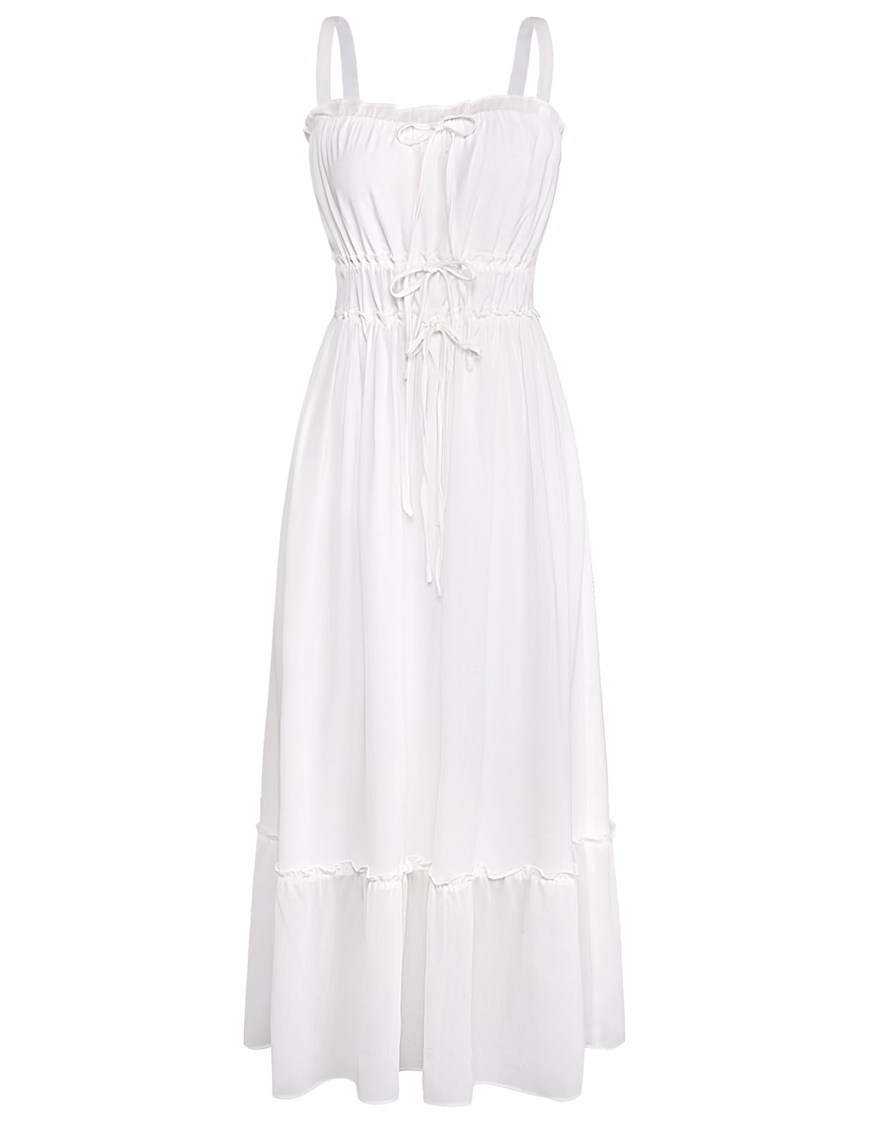 GRACE KARIN Abito estivo da donna, casual, con spalline sottili, elastico a vita alta, linea ad A, maxi abito da sole per la spiaggia