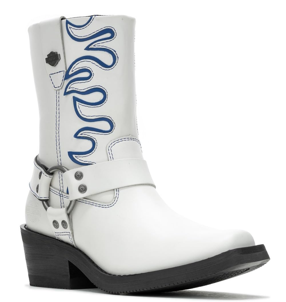 Harley-Davidson Women's Korsen 8-in White Motorcycle Harness Boots D87293