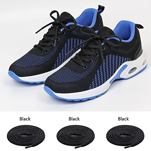 UpUGo 3 Pair Oval Shoe Laces, Half Round 1/4" Shoelaces for Athletic Running Sneakers Shoes Boot Strings3