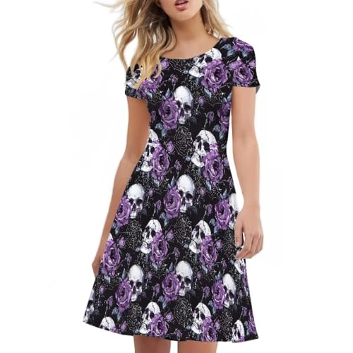 Image of Forchrinse Native Aztec Style Black White Geometric Women's Midi Dress Casual Long Dress Round Neck Swing Dress