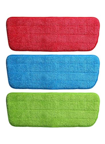 Image of Microfiber Spray Mop Pads Refill Cloth Heads, 42x14 cm, Multicolour, 3 Pieces