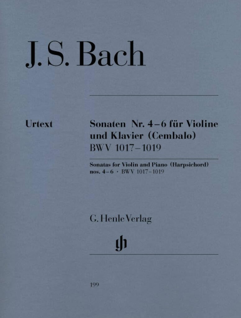 Sonatas no. 4 - 6 for Violin and Piano (Harpsichord) BWV 1017- 1019 - violin and piano - (HN 199) (Multilingual Edition) (German and English and French Edition)      Sheet music – January 9, 2009