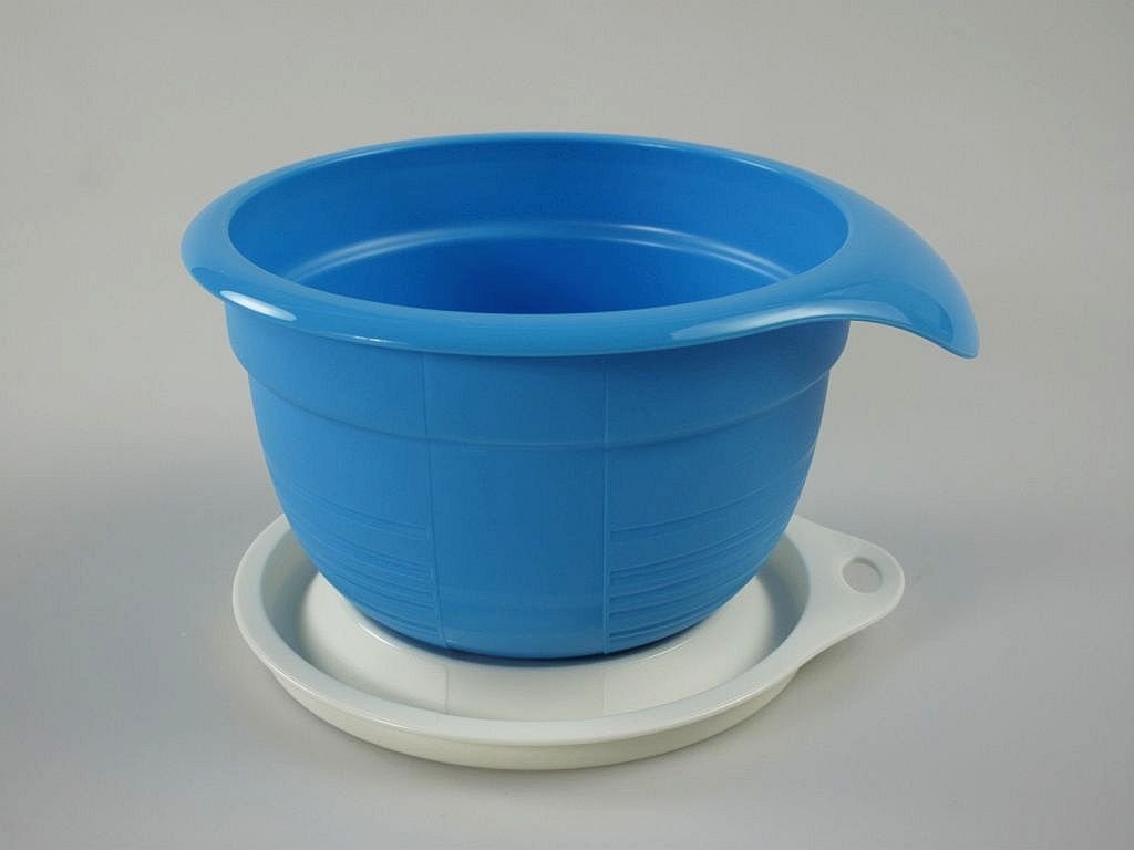 Grand bol Tupperware 32 tasses rouge avec couvercle blanc # 2539 grand 7,8 l - France