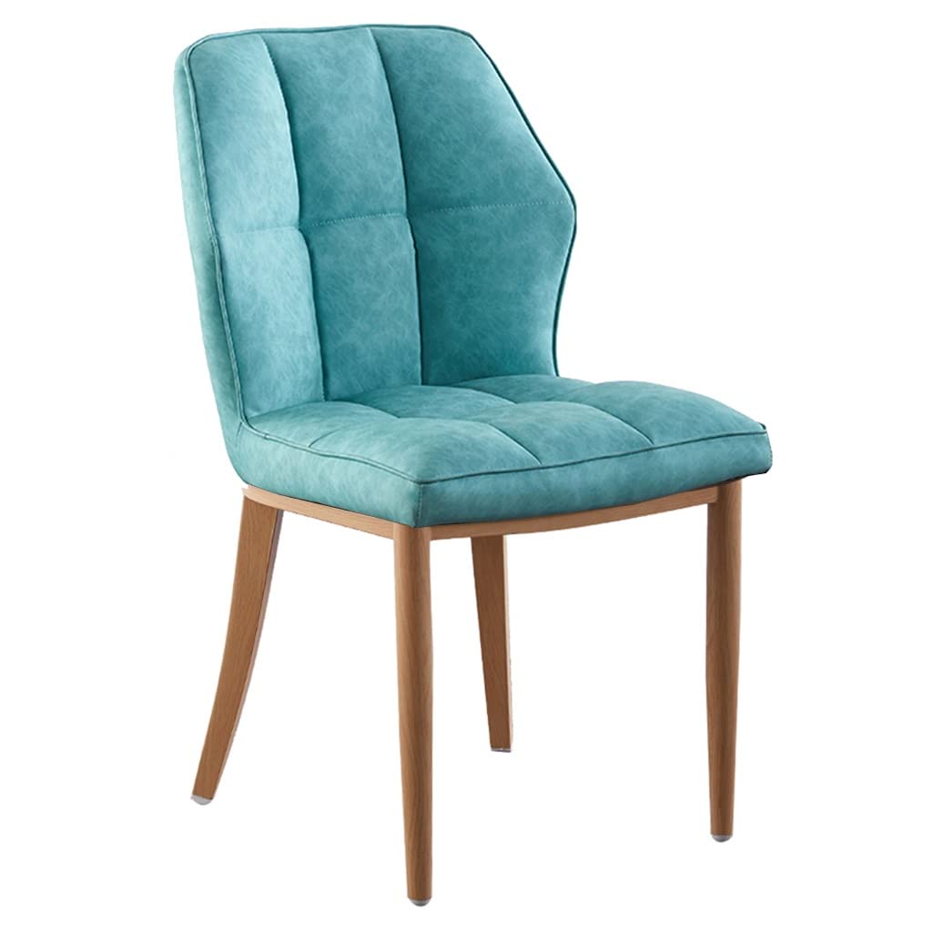 Chaise d'appoint élégante en similicuir vert pour salon et cuisine