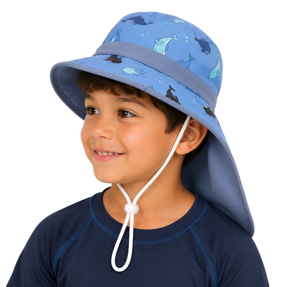 VRITRAZ Sun Protection UPF50+ Bucket Hat Toddler Summer Beach Play Hats with Neck Flap for Girl, Boy, Kids Summer Hat, Bucket Hat for Kids Ages 3-10 Years-picture-25