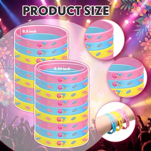 Hinly 24 Pcs 6 7 Theme Bracelets Donut Ice Cream Theme Birthday Party Decorations Bracelets Funny 67 Meme Silicone Wristband Gift for Birthday Party Supplies by Hinly - Used condition - Image 2
