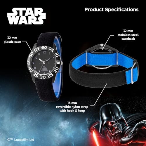 STAR WARS 아동용 플라스틱 타임 티쳐 아날로그 쿼츠 나일론 스트랩 시계 — 사진 3