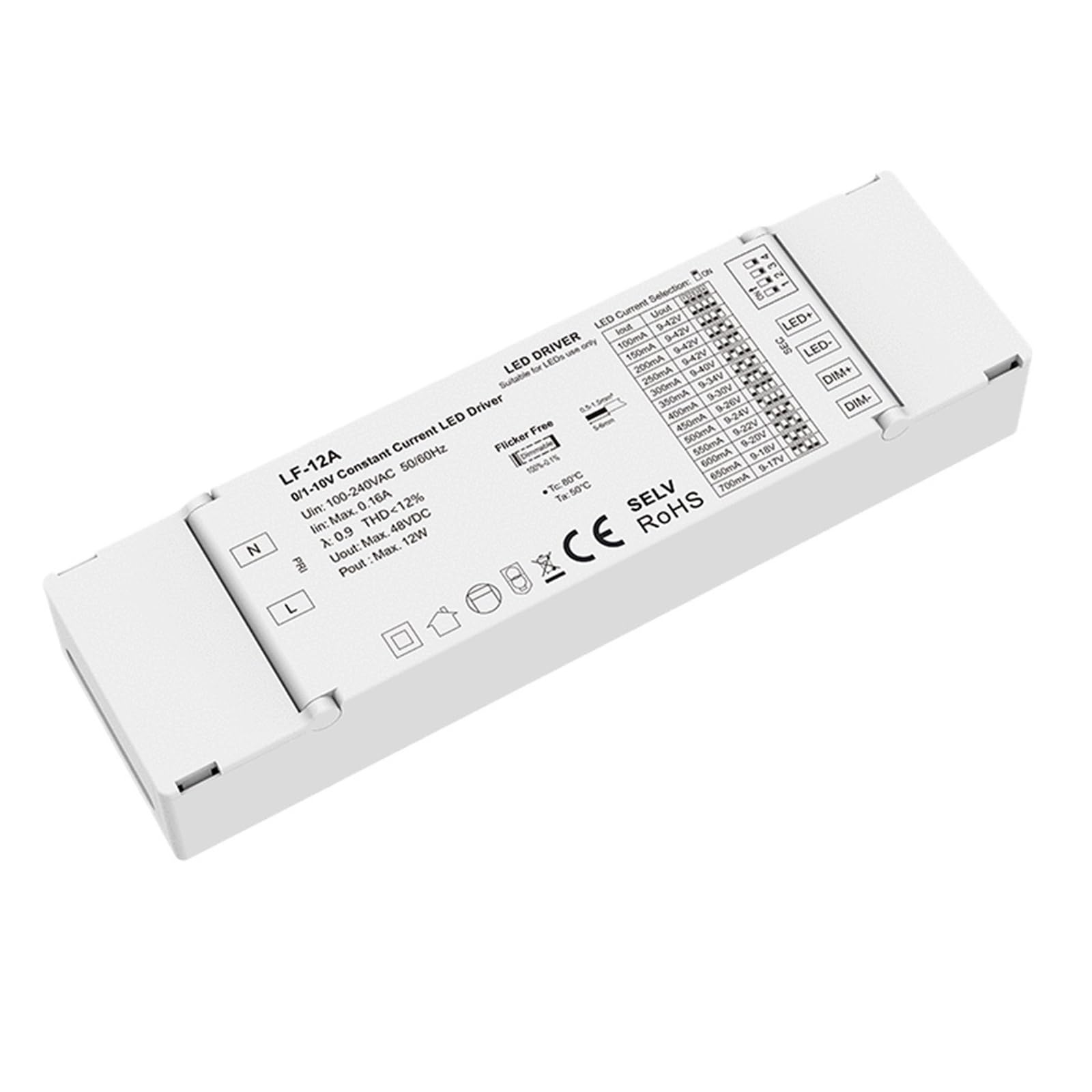PWANUIGTE LN-12A-H LN-12A-L LF-15A LF-12A LF-12A-2 0/1-10V Constant Current Dimmable LED Driver 12W 15W PWM Dimming No Flicker(LF-12A Only)