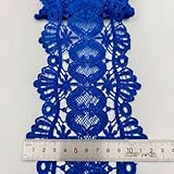 1.5 Yards Floral Venice Embroidered Lace Ribbon Trim, Blue/Burgundy/Pink/Orange Red, DIY Sewing Crafts Lace Trim (Blue, 1.5 Yards)