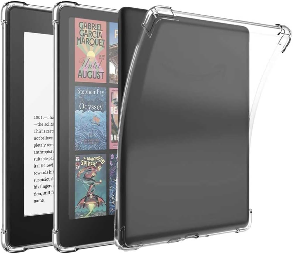 For kindle 2024 Case, kindle 2024 Cover, New Kindle 12th Generation, 7 Inch Case, Cover, Clear, Soft Cover, Transparent TPU, Thin Cover, Anti-Fingerprint, Anti-Yellowing, Fall Prevention, Safe