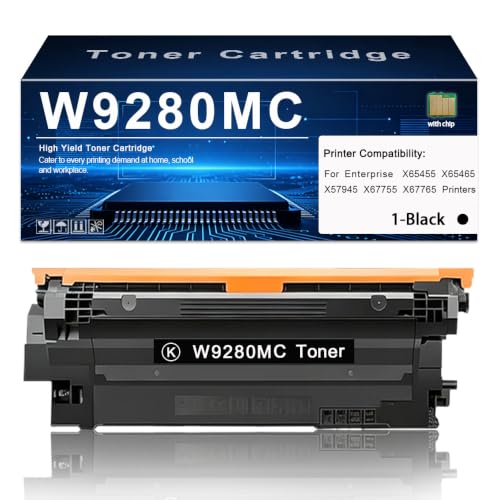 Image of CULater W9280MC Black Toner Cartridge Replacement for HP Enterprise X67765 X67755 X65455 X57945 Printers (150,000 Pages, with Chip)