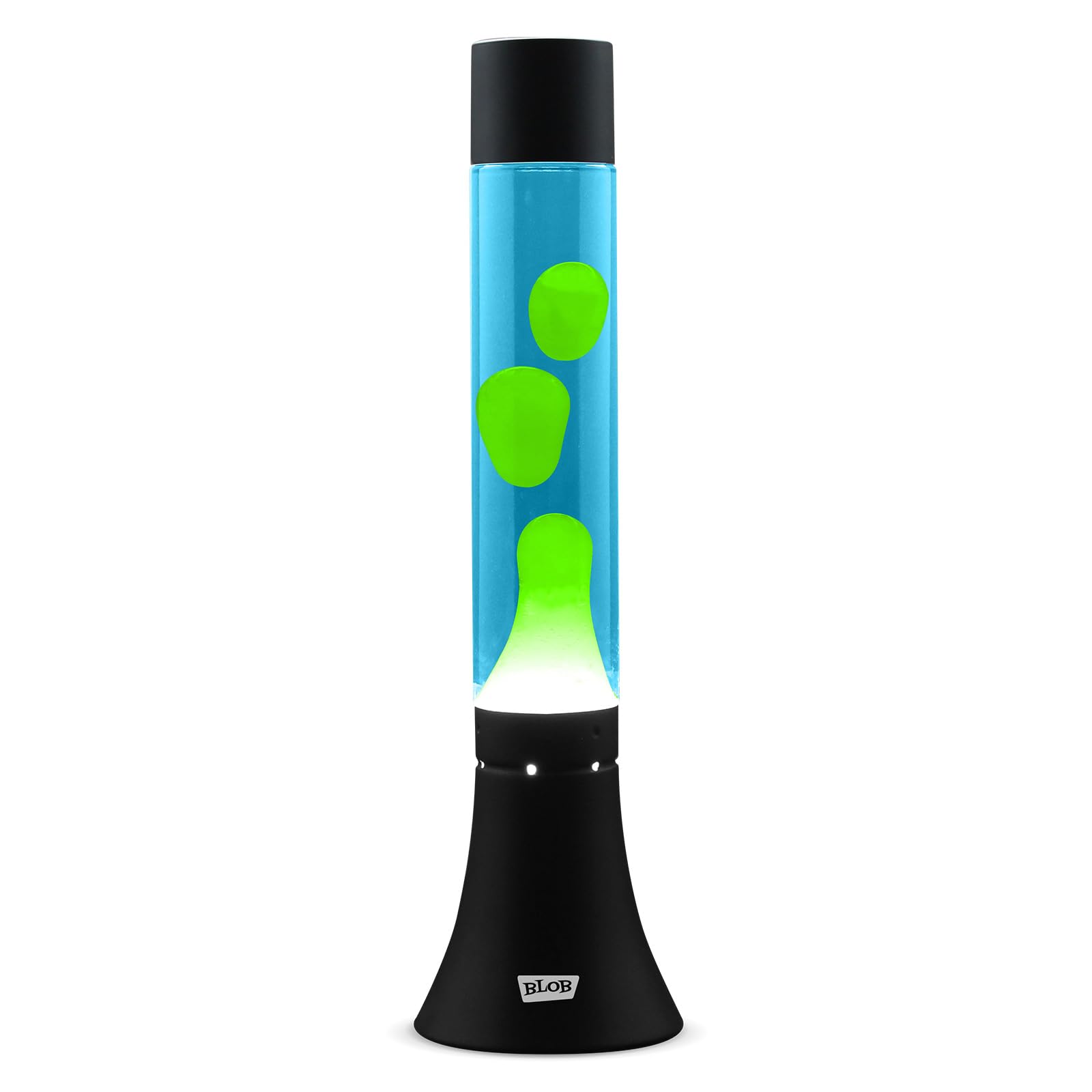 Blob Lamps® Liquid Motion Lamp Modern Green Wax Blue Liquid White Base & Cap 14.5" Magma Lamp Mood Light
