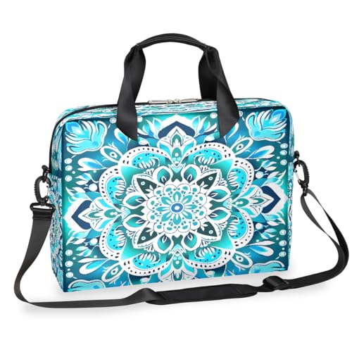 Maletín para portátil 15.6-16 pulgadas azul con mandalas miniatura 1
