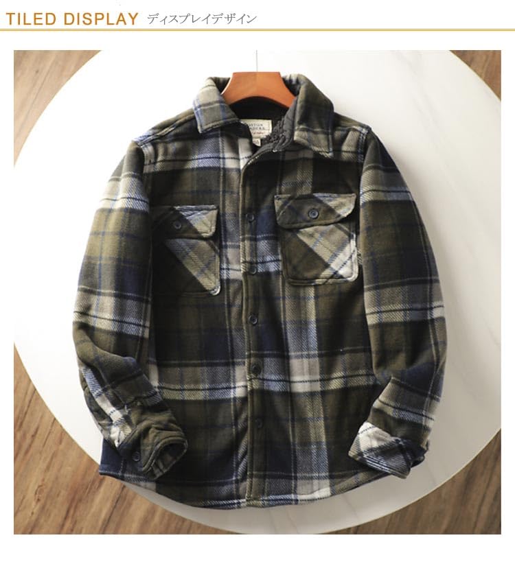Amazon.co.jp: 厚手 長袖シャツ チェックシャツ メンズ ネルシャツ 裏 