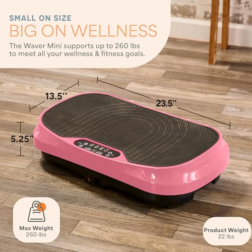 Image of Lifepro Waver Mini Vibration Plate Exercise Machine with Resistance Bands | Compact Design, 99 Speed Levels, 10 Presets, Non-Slip Surface - Vibration Plate for Lymphatic Drainage, Full Body Workout